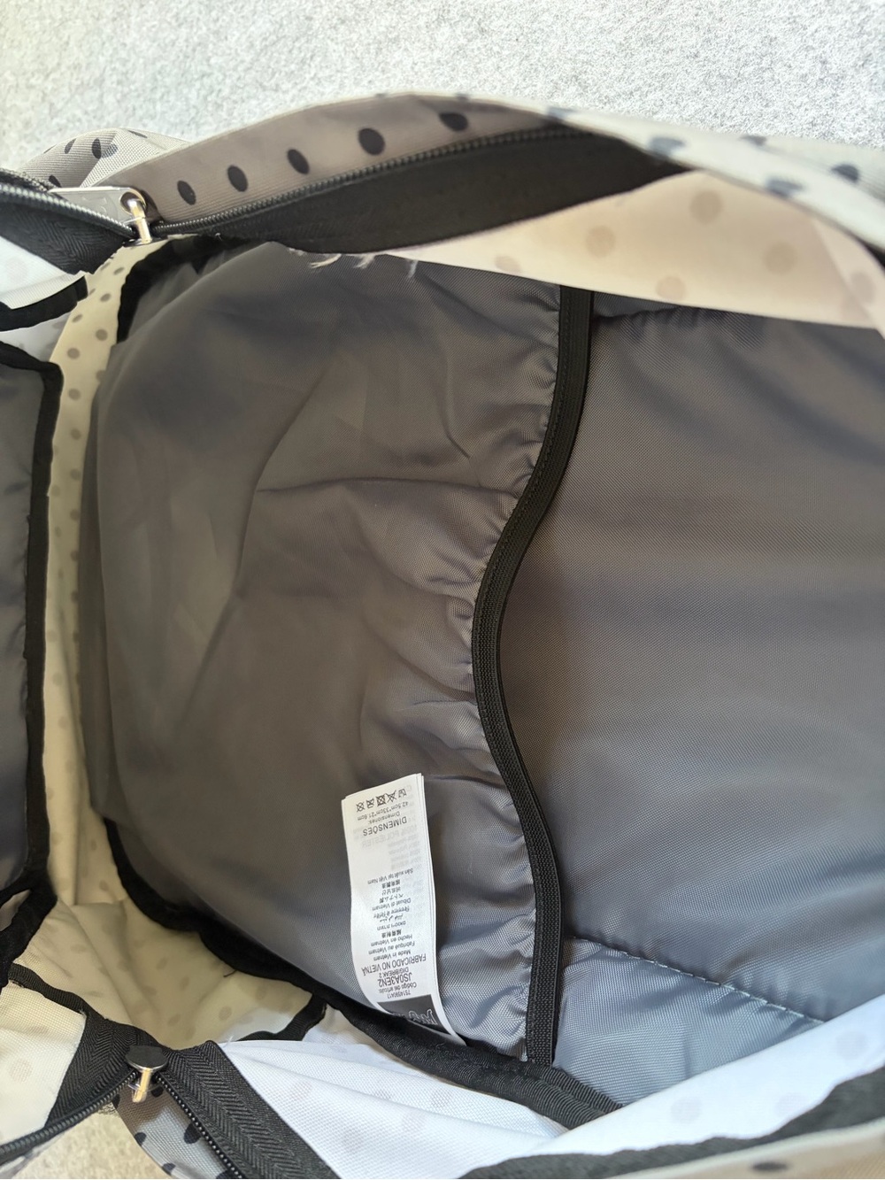 Jansport Digibreak Gray Backpack with Black Polka Dots - Picture 10 of 13